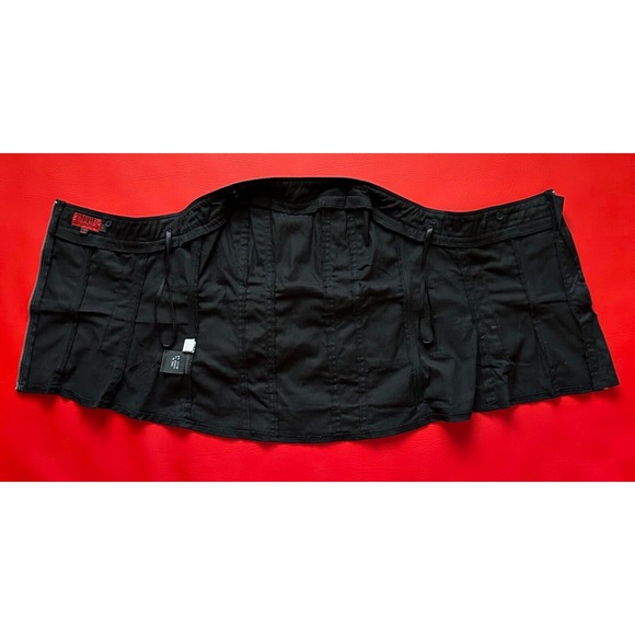 Vintage Y2k Tripp NYC Black Faux Leather Buckles Stud Stretch Cotton Corset Sz 0 - Picture 9 of 16